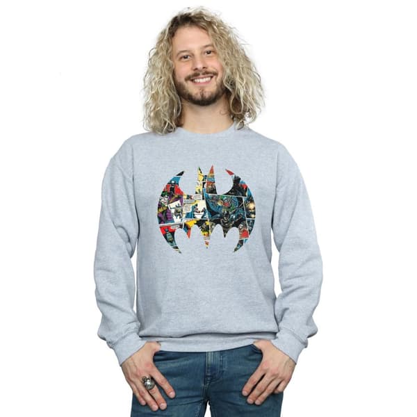 DC Comics Mens Batman Comic Book Logo Sweatshirt