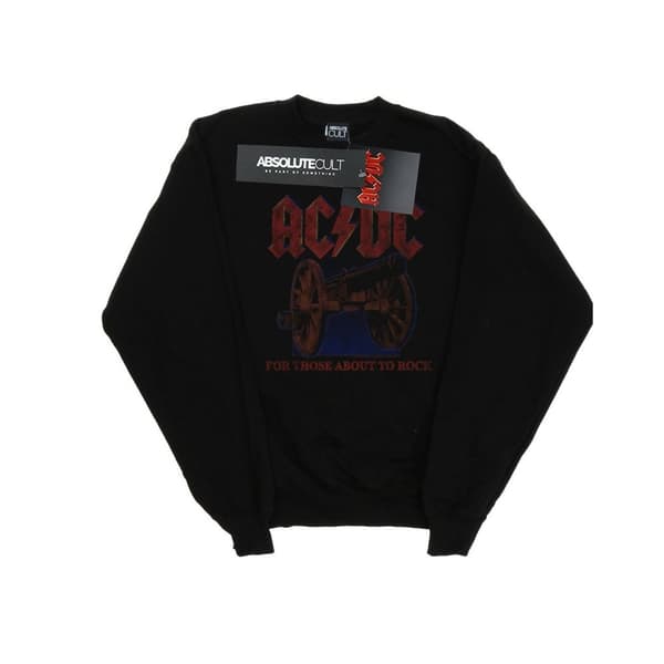 AC/DC Girls For Those About To Rock Canon Sweatshirt Black 9-11 Years
