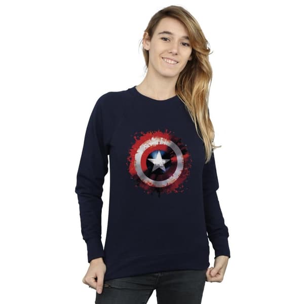 Marvel Womens/Ladies Avengers Captain America Art Shield Sweatshirt