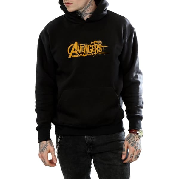 Marvel Mens Avengers Infinity War Orange Logo Hoodie
