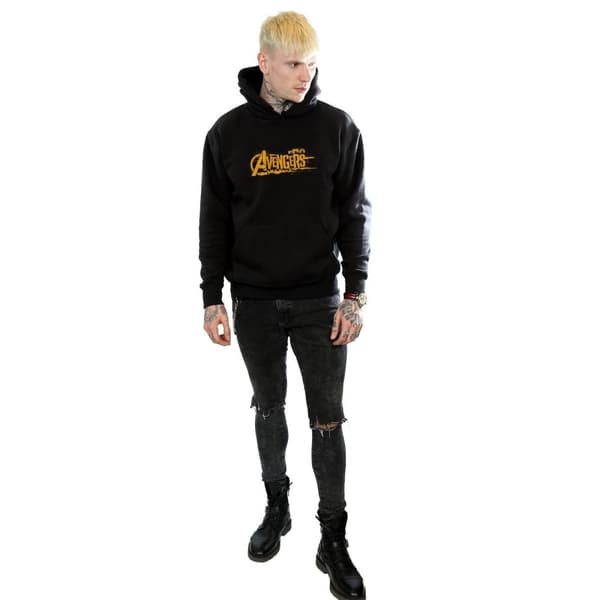 Marvel Mens Avengers Infinity War Orange Logo Hoodie