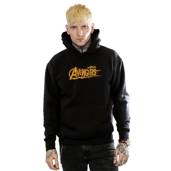 Marvel Mens Avengers Infinity War Orange Logo Hoodie