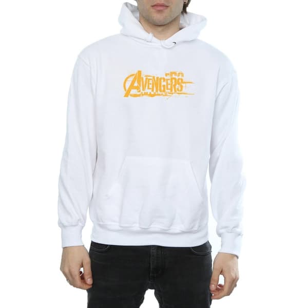 Marvel Mens Avengers Infinity War Orange Logo Hoodie