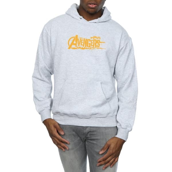 Marvel Mens Avengers Infinity War Orange Logo Hoodie