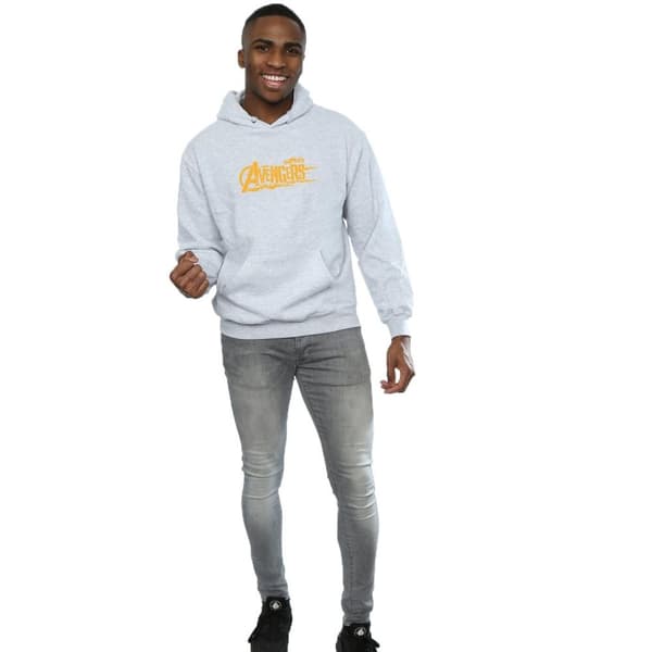 Marvel Mens Avengers Infinity War Orange Logo Hoodie