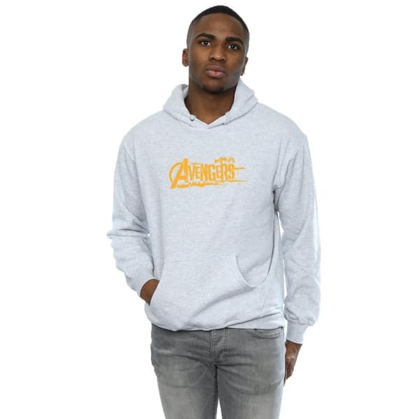 Marvel Mens Avengers Infinity War Orange Logo Hoodie