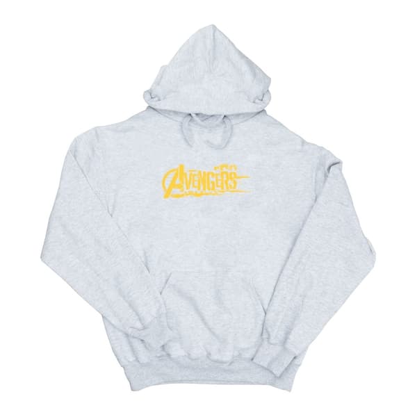 Marvel Mens Avengers Infinity War Orange Logo Hoodie Sports Grey XXL