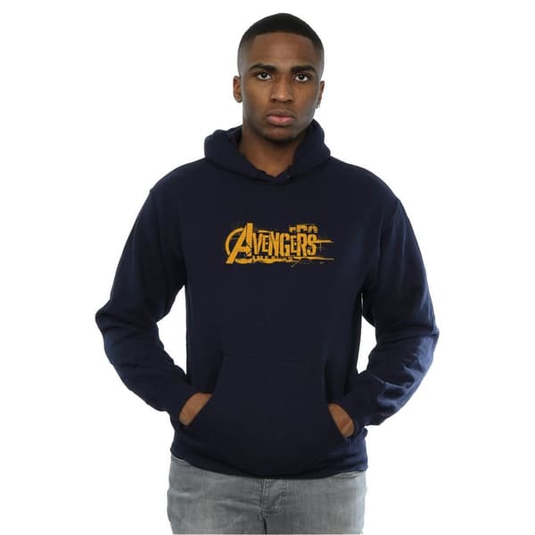 Marvel Mens Avengers Infinity War Orange Logo Hoodie