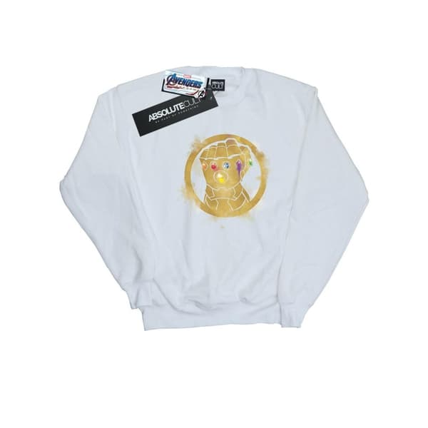 Marvel Girls Avengers Endgame Painted Infinity Gauntlet Sweatshirt White 5-6 Years