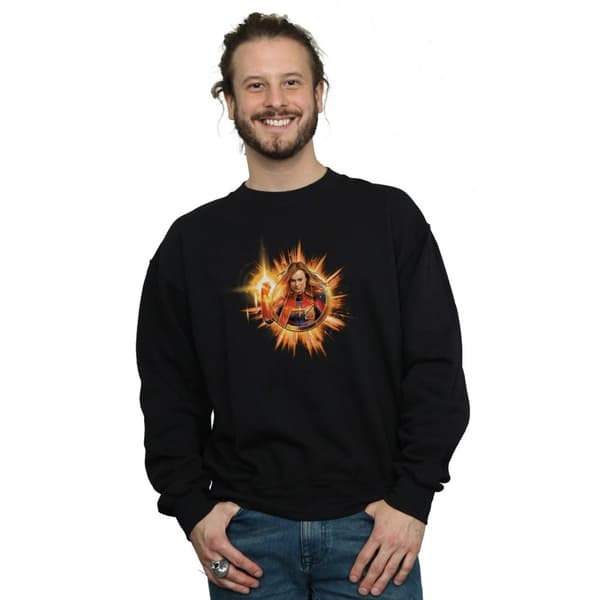 Marvel Mens Avengers Endgame Captain Marvel Blast Sweatshirt