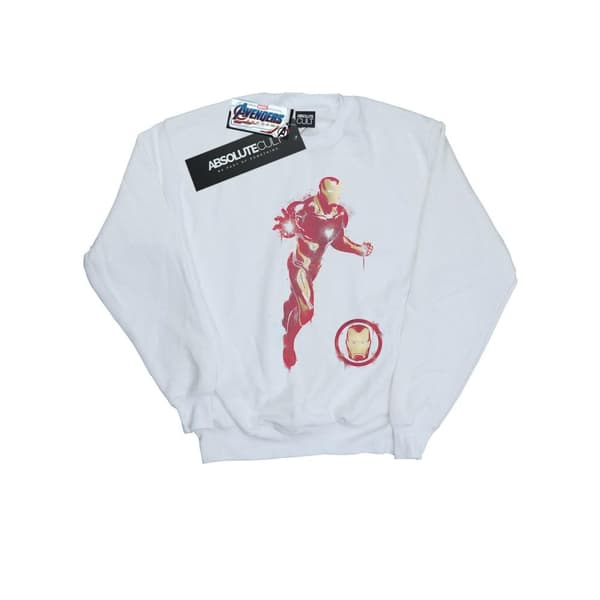 Marvel Girls Avengers Endgame Painted Iron Man Sweatshirt White 7-8 Years