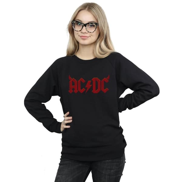 AC/DC Sweatshirt med Horns-logga för damer/kvinnor