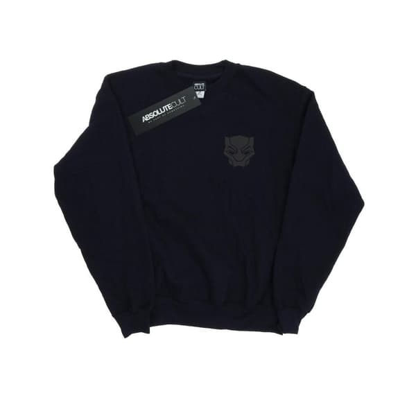Marvel Dam/Tjej Svart Panther Svart på Svart Sweatshirt med brösttryck