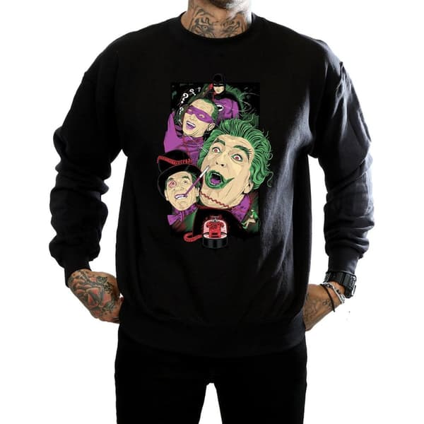 DC Comics Mens Batman TV Series Rogues Gallery Sweatshirt