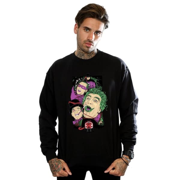 DC Comics Mens Batman TV Series Rogues Gallery Sweatshirt