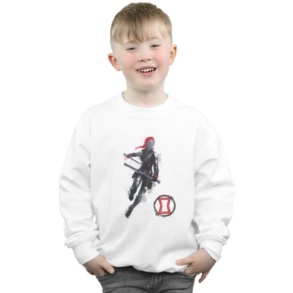Marvel Boys Avengers Endgame Painted Black Widow Sweatshirt
