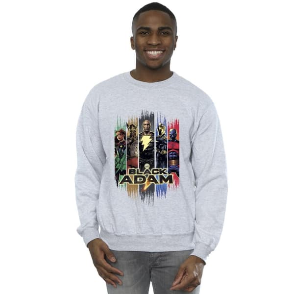 DC Comics Mens Black Adam JSA Complete Group Sweatshirt