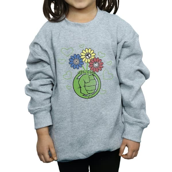 Marvel Girls Hulk Flower Fist Sweatshirt