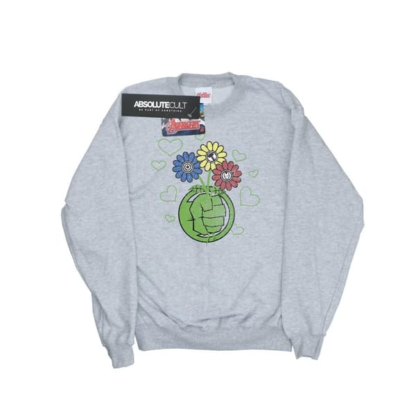 Marvel Girls Hulk Flower Fist Sweatshirt