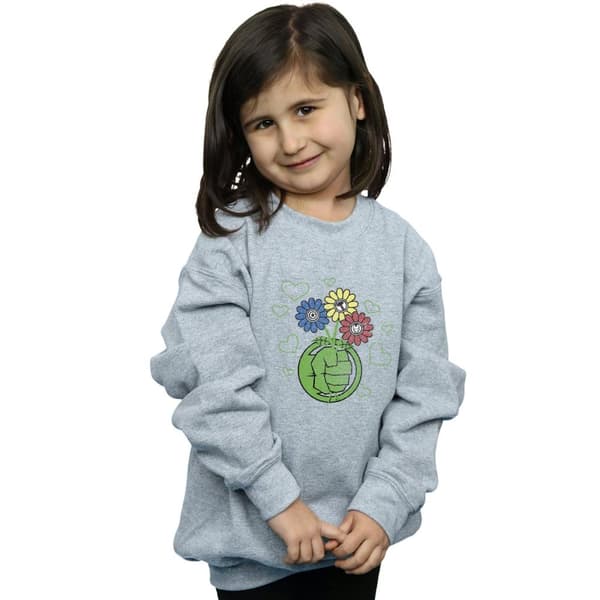 Marvel Girls Hulk Flower Fist Sweatshirt