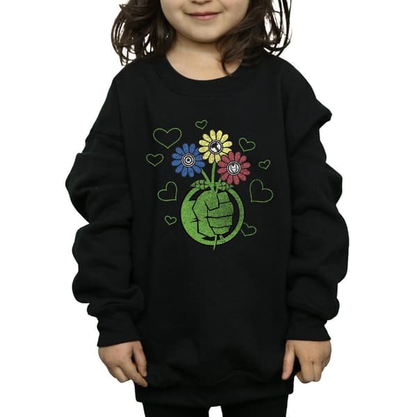Marvel Girls Hulk Flower Fist Sweatshirt