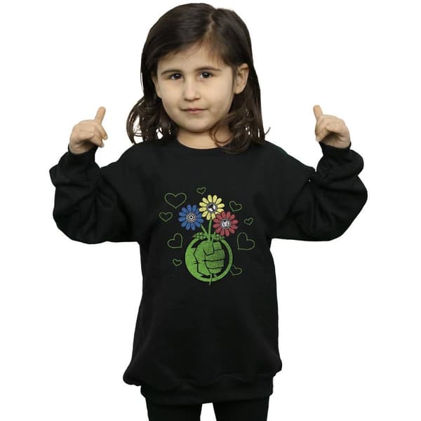 Marvel Girls Hulk Flower Fist Sweatshirt