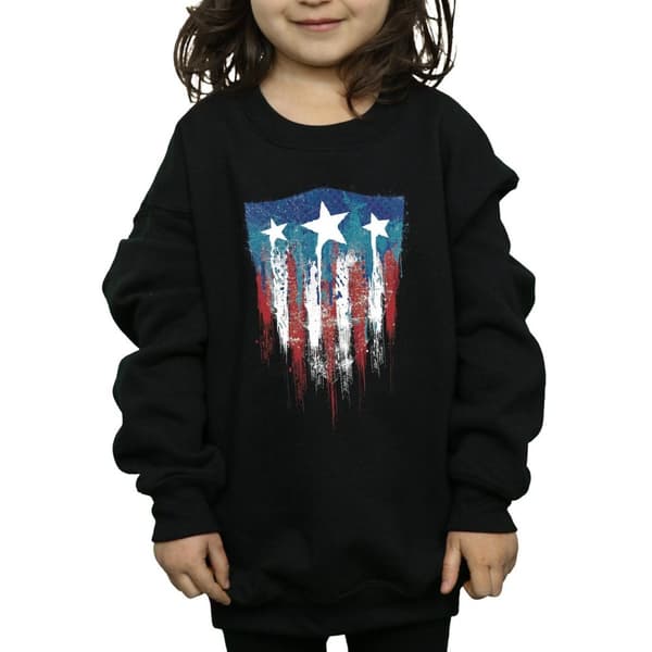 Marvel Girls Captain America Flag Shield Sweatshirt