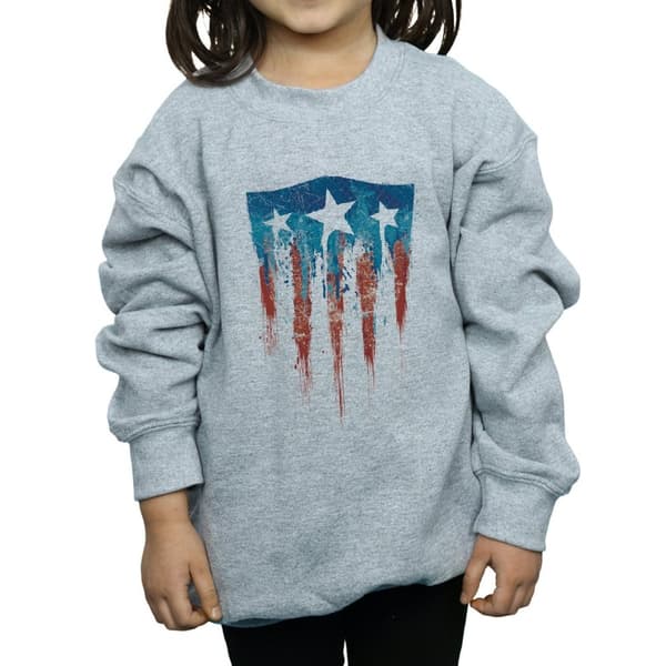 Marvel Girls Captain America Flag Shield Sweatshirt