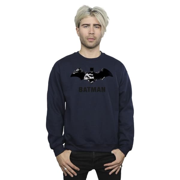 DC Comics Mens Batman Black Stare Logo Sweatshirt