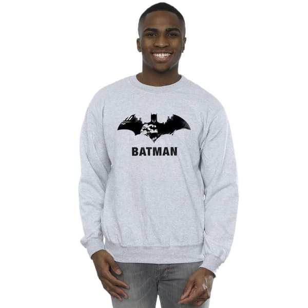 DC Comics Mens Batman Black Stare Logo Sweatshirt