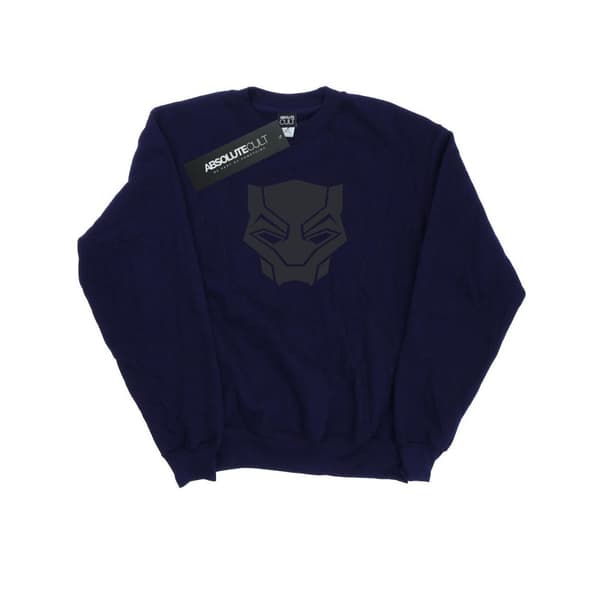 Marvel Mens Black Panther Black On Black Sweatshirt Navy Blue L