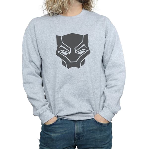 Marvel Mens Black Panther Black On Black Sweatshirt