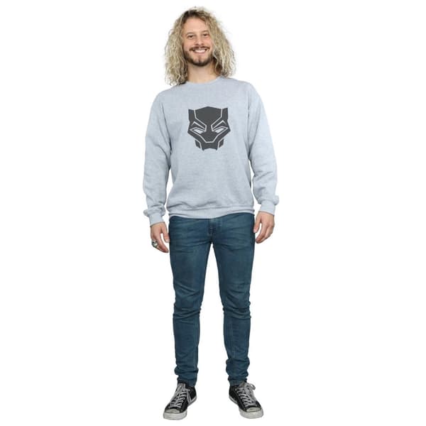 Marvel Mens Black Panther Black On Black Sweatshirt