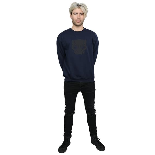 Marvel Mens Black Panther Black On Black Sweatshirt