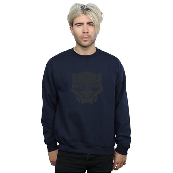 Marvel Mens Black Panther Black On Black Sweatshirt