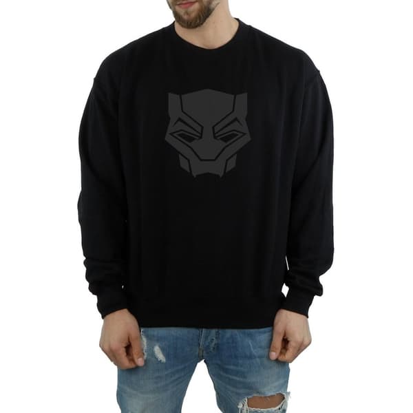 Marvel Mens Black Panther Black On Black Sweatshirt