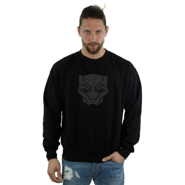 Marvel Mens Black Panther Black On Black Sweatshirt