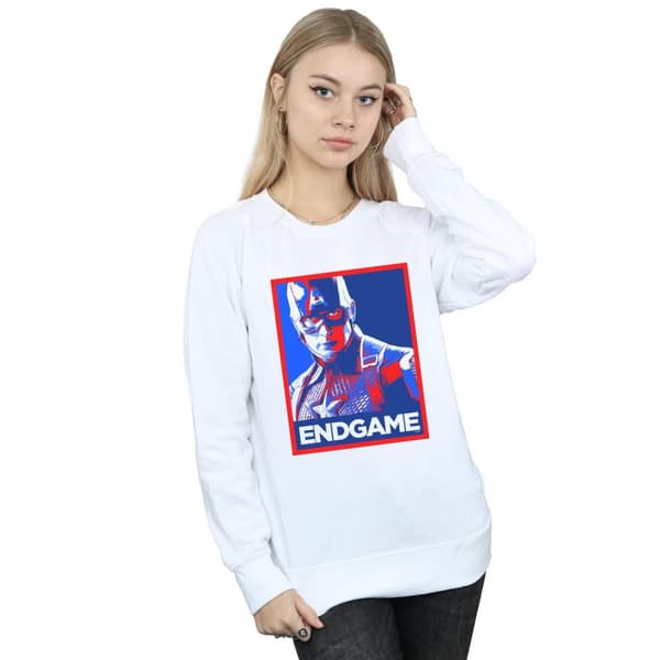 Marvel Womens/Ladies Avengers Endgame Captain America Poster Sweatshirt