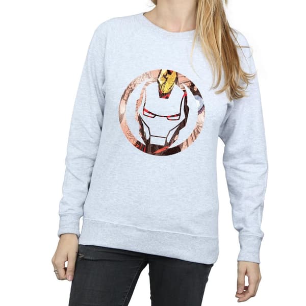 Marvel Dam/Tjej Iron Man Montage Symbol Sweatshirt