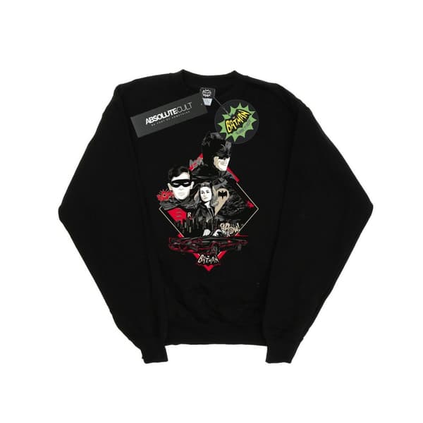 DC Comics Mens Batman TV Series Character Skyline Sweatshirt