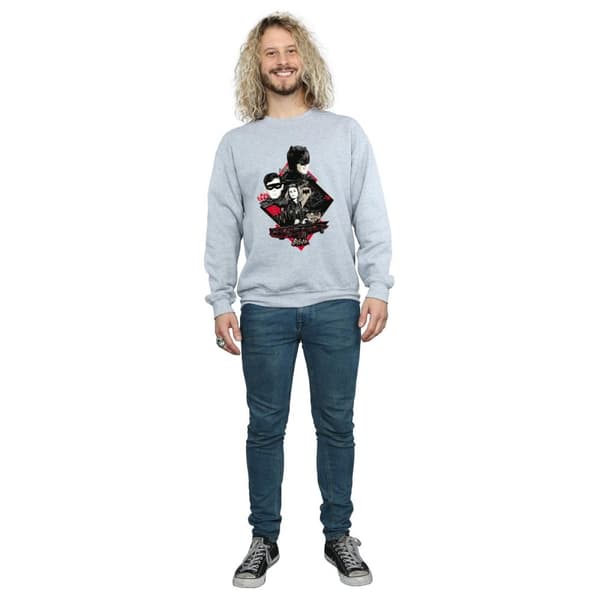 DC Comics Mens Batman TV Series Character Skyline Sweatshirt