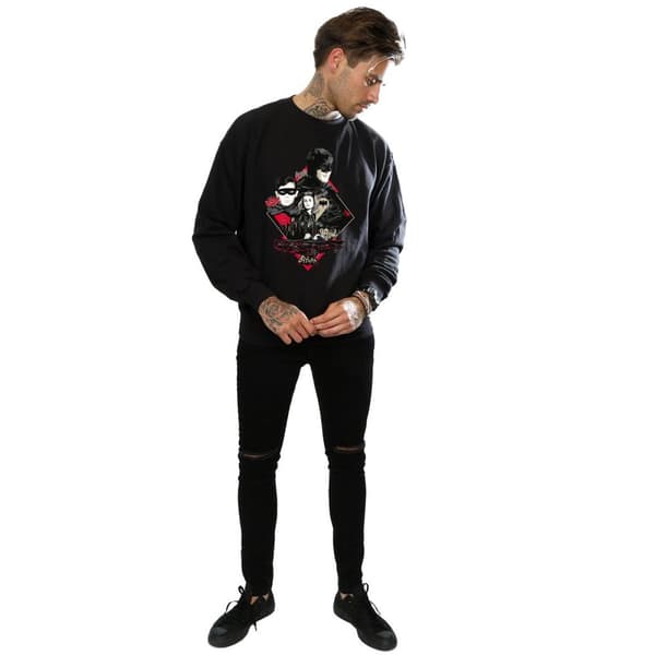 DC Comics Mens Batman TV Series Character Skyline Sweatshirt