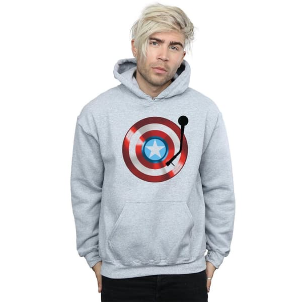 Marvel Mens Captain America Turntable Hoodie
