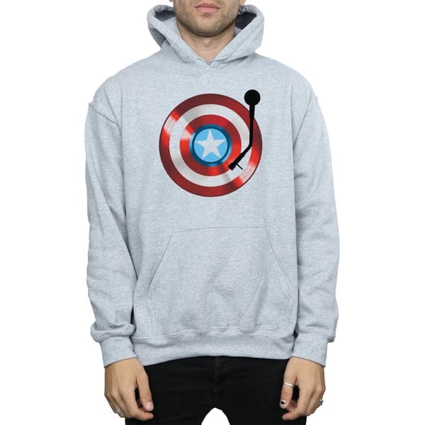 Marvel Mens Captain America Turntable Hoodie