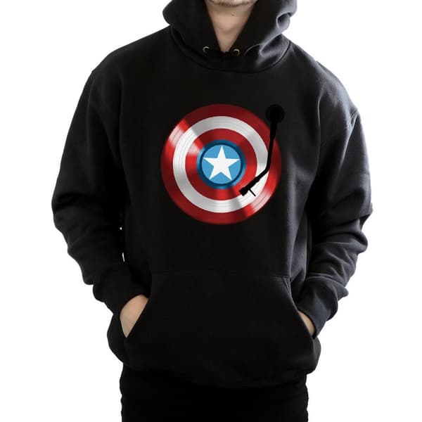 Marvel Mens Captain America Turntable Hoodie