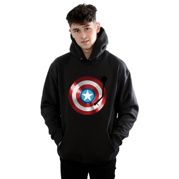 Marvel Mens Captain America Turntable Hoodie