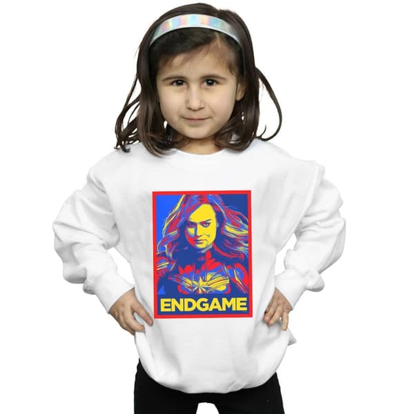 Marvel Girls Avengers Endgame Captain Marvel Poster Sweatshirt