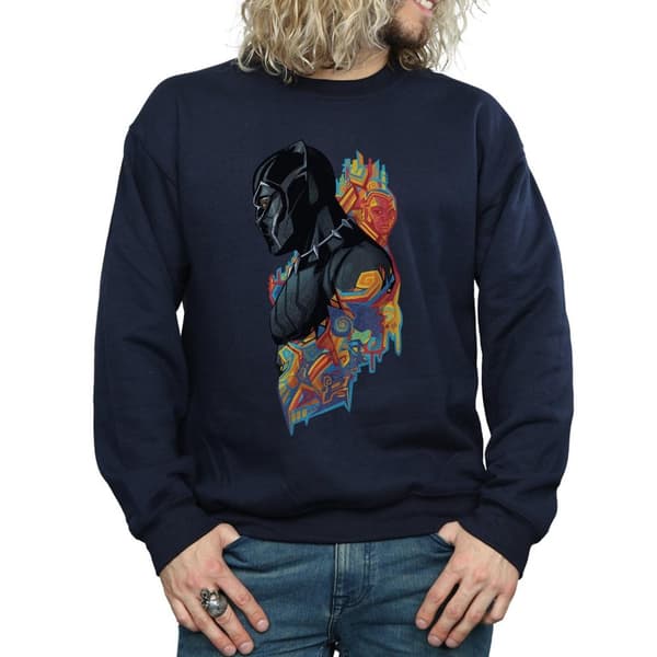 Marvel Mens Black Panther Profile Sweatshirt