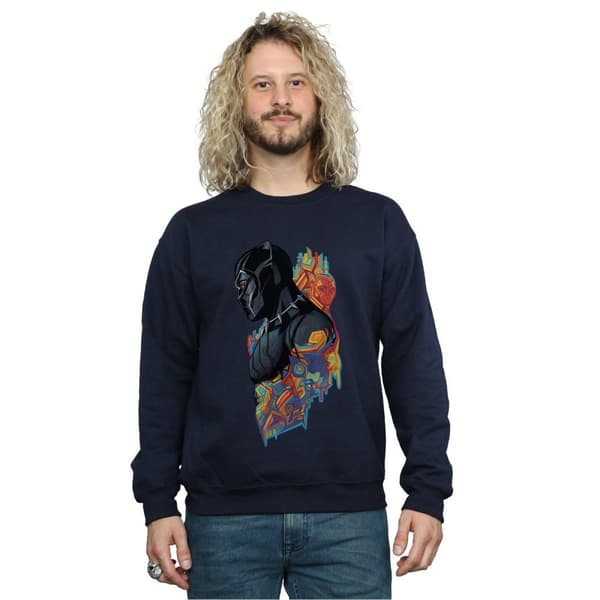 Marvel Mens Black Panther Profile Sweatshirt