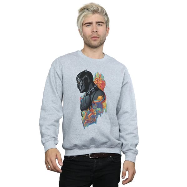 Marvel Mens Black Panther Profile Sweatshirt